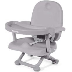 YOLEO Baby High Chair Booster Seat for Dining Table, Adjustable Height Travel Booster Seat with Tray, Toddler Booster Seat Easy Clean(Grey - 1