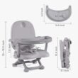 YOLEO Baby High Chair Booster Seat for Dining Table, Adjustable Height Travel Booster Seat with Tray, Toddler Booster Seat Easy Clean(Grey - 4