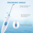 TUREWELL Water Flossing Oral Irrigator, 600ML Dental Cleaner 10 Adjustable Pressure, Electric Oral Flosser for Teeth/Braces, 8 Water Jet Tips for Family (White) - 7