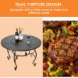 CASAINC Patio Fire Pit Dining Table 35.5-in W Black Steel Wood-Burning Fire Pit