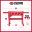 Char-Griller Flat Iron 4-Burner Liquid Propane Flat Top Grill