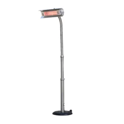 Well Traveled Living 5118-BTU 110-Volt Silver Stainless Steel Electric Patio Heater
