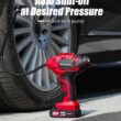 AVID POWER Tire Inflator Air Compressor, 20V Cordless Car Tire Pump with Rechargeable Li-ion Battery, 12V Car Power Adapter, Digital Pressure Gauge - 2
