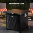 Ciays Propane Fire Pits 28 Inch Outdoor Gas Fire Pit, 50,000 BTU Steel Fire Table with Lid and Lava Rock, Add Warmth and Ambience to Gatherings and Parties On Patio Deck Garden Backyard, Black - 6