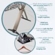 Bartnelli Pro Luxury Ironing Board - Extra Wide 62x19” Steam Iron Rest, Adjustable Height, T-Leg Foldable, European Made - 6
