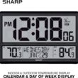 SHARP Atomic Clock - Never Needs Setting! –Easy to Read Numbers - Indoor/Outdoor Temperature, Wireless Outdoor Sensor - Battery Powered - Easy Set-Up!! (4
