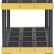 CX Black & Yellow, 4-Tier Heavy Duty Plastic Storage Shelving Unit, 200lbs/shelf (55”H x 48”W x 20”D) CX Black & Yellow®, 4-Tier Heavy Duty Plastic Storage Shelving Unit, 200lbs/shelf (55”H x 48”W x 20”D), for Indoor/Outdoor Organization, Modular Rack - 3