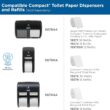 Compact Coreless 2-Ply Recycled Toilet Paper by GP PRO (Georgia-Pacific), 19375, 1,000 Sheets Per Roll, 36 Rolls Per Case - 3