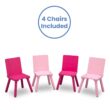 Delta Children Kids Table and Chair Set (4 Chairs Included), White/Pink - 5