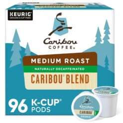 Caribou Coffee Caribou Blend Decaf, Single-Serve Keurig K-Cup Pods, Medium Roast Coffee, 96 Count - 1