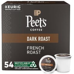 Peet's Coffee, Dark Roast K-Cup Pods for Keurig Brewers - French Roast 54 Count (1 Box of 54 K-Cup Pods) - 1