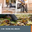 Worx 40V Leaf Blower Cordless with Battery & Charger, 3-in-1 Blower for Lawn with Vacuum and Mulcher, Cordless Leaf Blower with Brushless Motor, 2-Speed Control WG583 – 2 Batteries & Charger Included - 3
