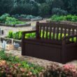 Keter Solana 70 Gallon Storage Bench Deck Box for Patio Furniture, Front Porch Decor and Outdoor Seating – Perfect to Store Garden Tools and Pool Toys, Brown - 13