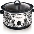 Crock Pot 4.5 Quart Manual Slow Cooker, Damask Pattern, White - 1