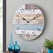FirsTime & Co. Multicolor Newton Woodgrain Wall Clock, Large Vintage Decor for Living Room, Home Office, Round, Wood, Farmhouse, 23.5 Inches - 1