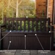 Keter Solana 70 Gallon Storage Bench Deck Box for Patio Furniture, Front Porch Decor and Outdoor Seating – Perfect to Store Garden Tools and Pool Toys, Brown - 5