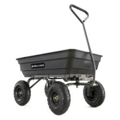 Gorilla Carts GOR4PS 600-lb. Poly Garden Dump Cart with 10" Tires