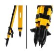 AdirPro 740-04-PKG Wood and Fiberglass Quick Clamp Lock Laser Level Construction Tripod with 9 ft. 10th 3 Section Aluminum Grade Rod