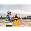 AdirPro 740-04-PKG Wood and Fiberglass Quick Clamp Lock Laser Level Construction Tripod with 9 ft. 10th 3 Section Aluminum Grade Rod