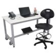 BENCHPRO LNT-UB Deluxe Firm Polyurethane Foam Chair, 18" Adjustable Footring, Nylon Base, 21"-31" H. Adjustable, 450 lbs Capacity
