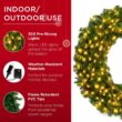 Best Choice Products SKY5983 60 in. Pre-Lit LED Spruce Artificial Christmas Wreath with 300-Lights