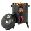 MASTER COOK SRCG20008 Vertical 16 in. Steel Charcoal Smoker, Heavy-Duty Round BBQ Grill for Outdoor Cooking in Black