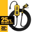 DEWALT DXPAEV016 25 ft. cord, 16 Amp, 120-Volt/240-Volt AC 3.84 Kw, Weatherproof Level 2, Heavy-Duty Portable Electric Vehicle Charger