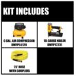 DEWALT DWFP55126W23450 6 Gal. 165 PSI Electric Pancake Air Compressor with 18-Gauge Pneumatic 2 in. Brad Nailer & 50 ft. x 1/4 in. Air Hose
