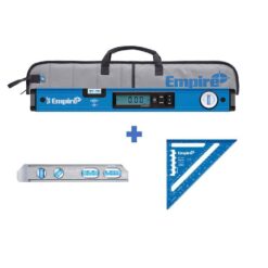 Empire E105.24-Em71.8-E2994 24 in. Digital Box Level with Case and 8 in. Magnetic Torpedo Level and Rafter Square in True Blue