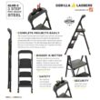 Gorilla Ladders GLHD-3 3-Step Pro-Grade Steel Step Stool, 300 lbs. Load Capacity Type IA Duty Rating (9ft. Reach Height)