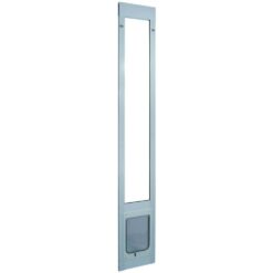 Ideal Pet Products 80PATCKW 7.5 in. x 10.5 in. Large White Chubby Kat Pet Patio Door Insert for 77.6 in. to 80.4 in. Aluminum Sliding Glass Door