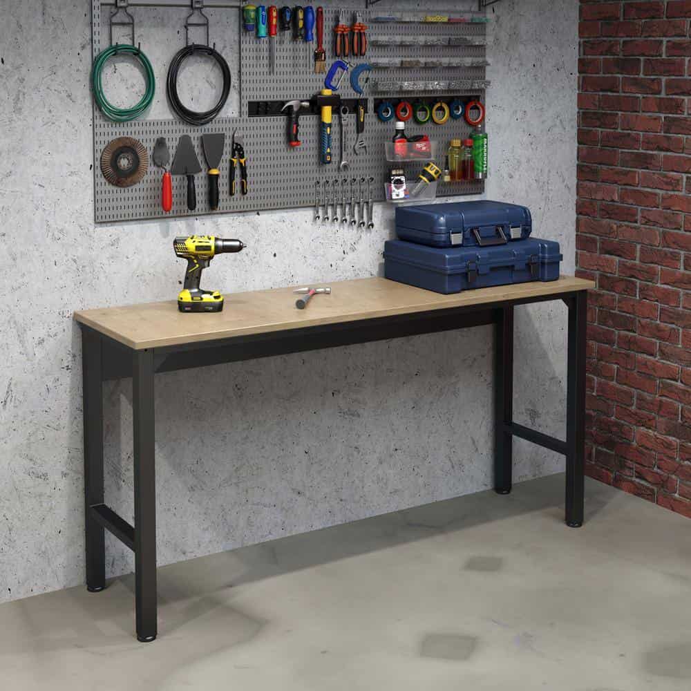 Manhattan Comfort 6GMC-CH Fortress 72.4 in. W x 20.5 in. D Steel Workbench Table in Charcoal Grey Manhattan Comfort 6GMC-CH Fortress 72.4 in. W x 20.5 in. D Steel Workbench Table in Charcoal Grey - Image 11