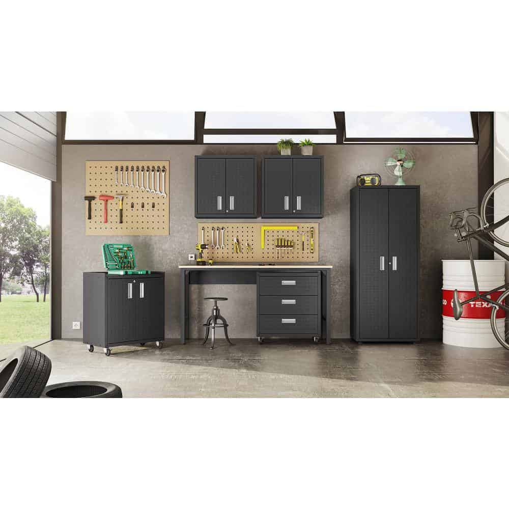 Manhattan Comfort 6GMC-CH Fortress 72.4 in. W x 20.5 in. D Steel Workbench Table in Charcoal Grey Manhattan Comfort 6GMC-CH Fortress 72.4 in. W x 20.5 in. D Steel Workbench Table in Charcoal Grey - Image 10