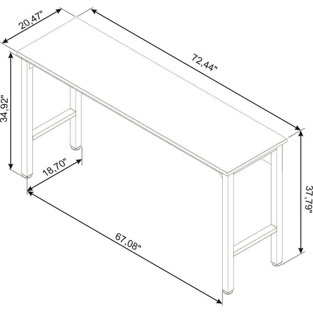 Manhattan Comfort 6GMC-CH Fortress 72.4 in. W x 20.5 in. D Steel Workbench Table in Charcoal Grey Manhattan Comfort 6GMC-CH Fortress 72.4 in. W x 20.5 in. D Steel Workbench Table in Charcoal Grey - Image 5