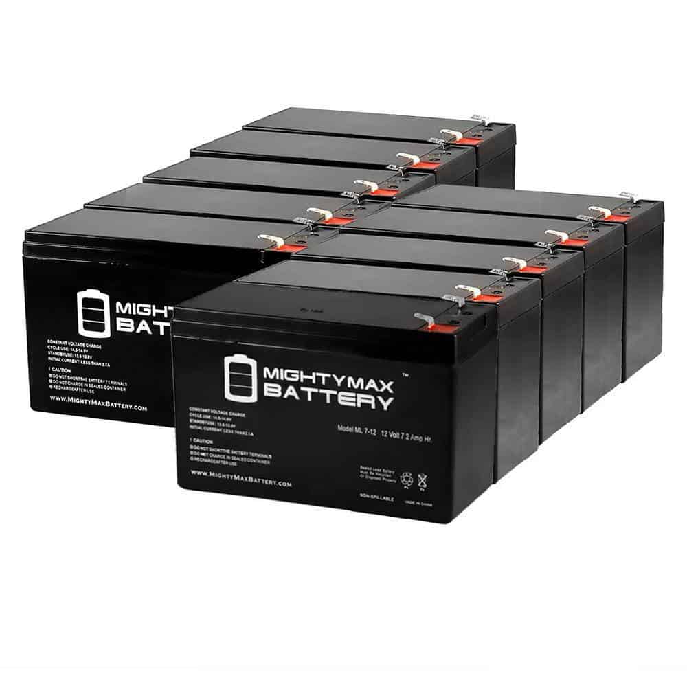 MIGHTY MAX BATTERY MAX3428993 12 Volt 7ah Rechargeable Battery with F1 (.187) Terminals - 10 Pack" MIGHTY MAX BATTERY MAX3428993 12 Volt 7ah Rechargeable Battery with F1 (.187) Terminals - 10 Pack"