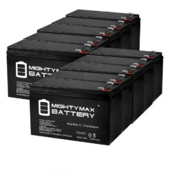 MIGHTY MAX BATTERY MAX3430380 12V 8Ah Fire Alarm Battery Replaces 12V 8Ah ELK-1280 - 10 Pack