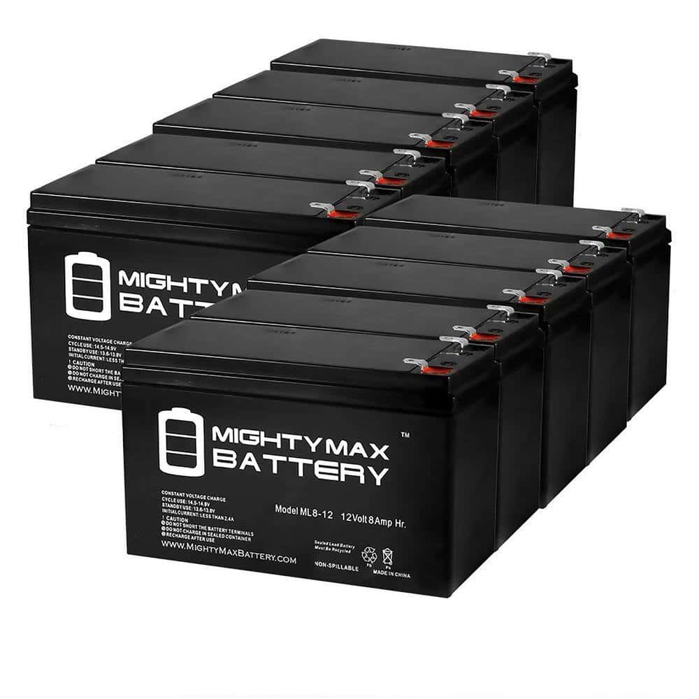 MIGHTY MAX BATTERY MAX3430380 12V 8Ah Fire Alarm Battery Replaces 12V 8Ah ELK-1280 - 10 Pack MIGHTY MAX BATTERY MAX3430380 12V 8Ah Fire Alarm Battery Replaces 12V 8Ah ELK-1280 - 10 Pack