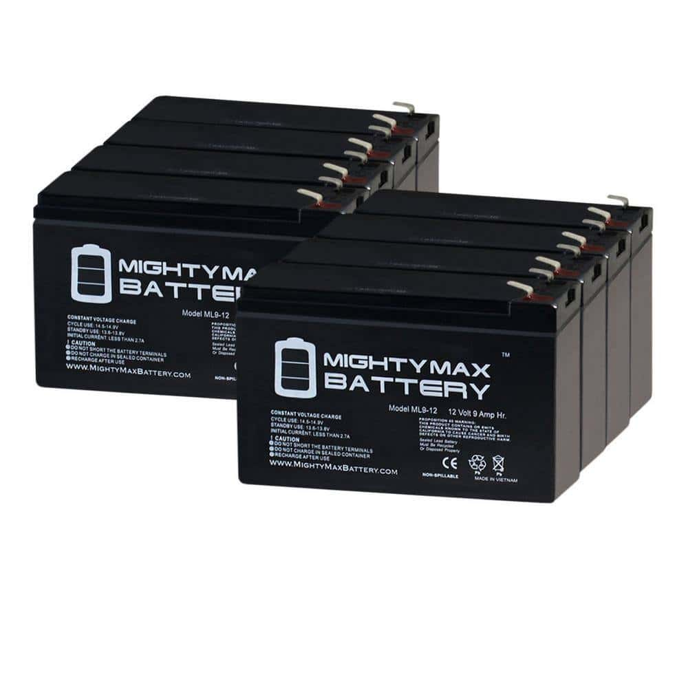 MIGHTY MAX BATTERY MAX3434105 12V 9Ah PowerWare PWHR1234W2FR Replacement UPS Battery - 8 Pack MIGHTY MAX BATTERY MAX3434105 12V 9Ah PowerWare PWHR1234W2FR Replacement UPS Battery - 8 Pack