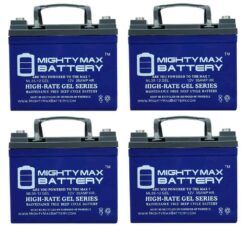 MIGHTY MAX BATTERY MAX3554292 12V 35Ah GEL Battery Replacement for Inverters, Signage - 4 Pack