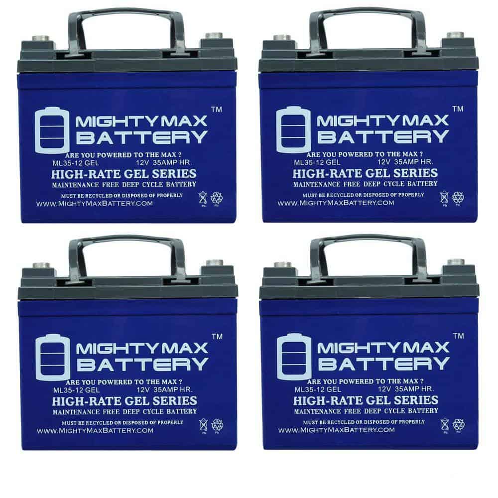 MIGHTY MAX BATTERY MAX3554292 12V 35Ah GEL Battery Replacement for Inverters, Signage - 4 Pack MIGHTY MAX BATTERY MAX3554292 12V 35Ah GEL Battery Replacement for Inverters, Signage - 4 Pack