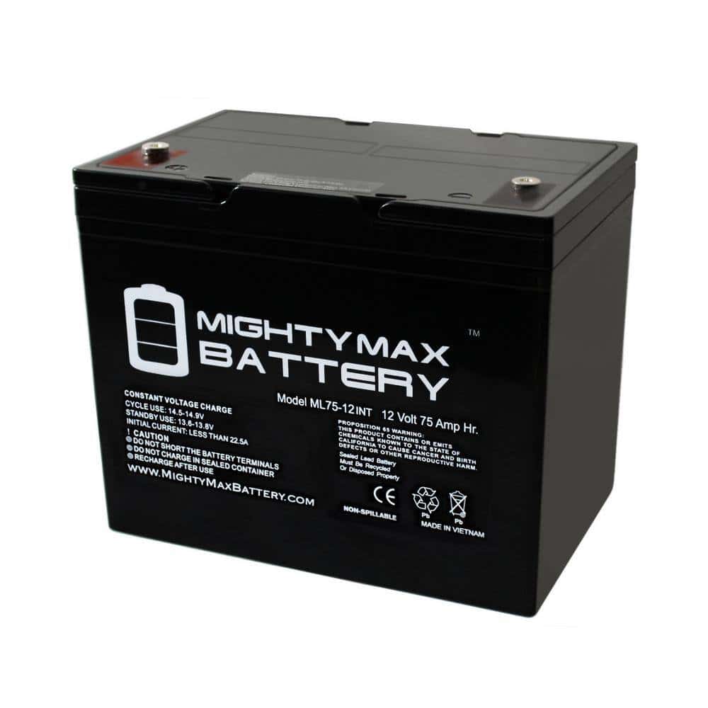 MIGHTY MAX BATTERY MAX3944126 12V 75Ah Internal Thread Replacement Battery for MK M24 SLD G FT MIGHTY MAX BATTERY MAX3944126 12V 75Ah Internal Thread Replacement Battery for MK M24 SLD G FT