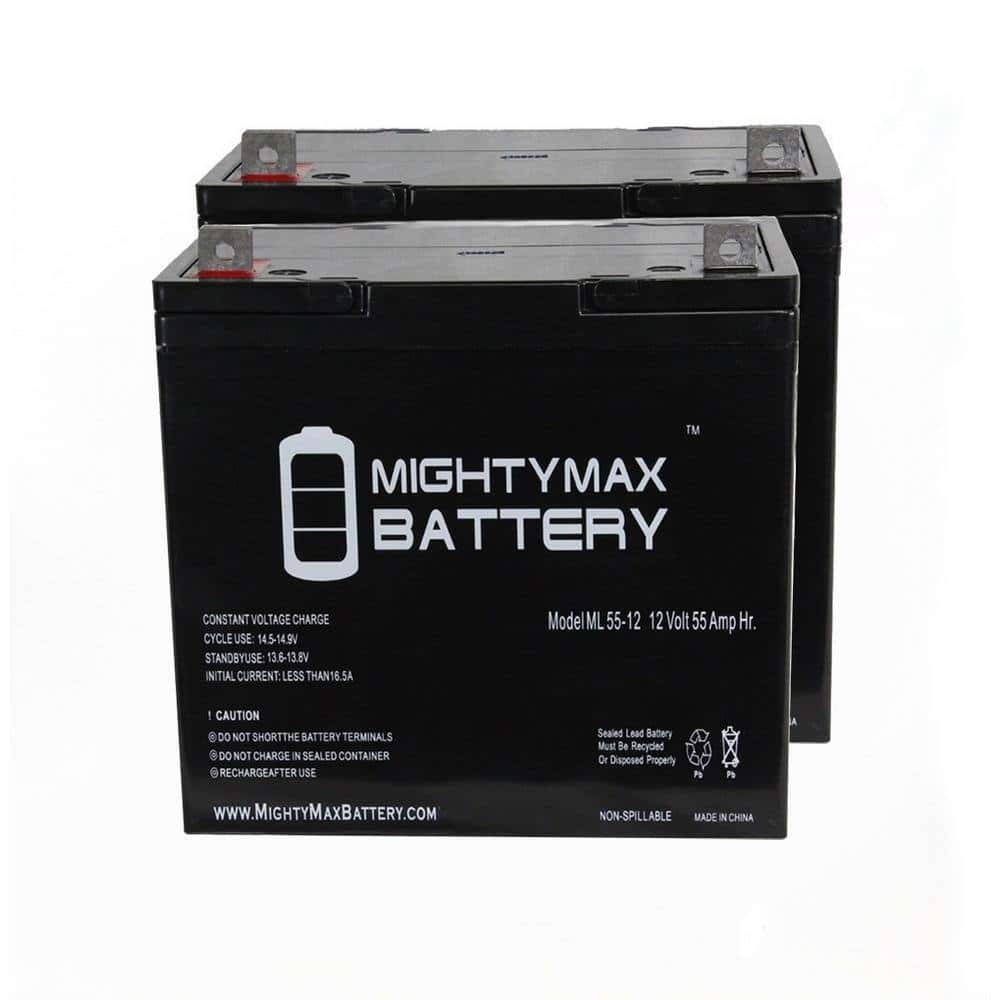 MIGHTY MAX BATTERY MAX3970885 12V 55Ah SLA Replacement Battery for MK M22NF SLD G - 2 Pack MIGHTY MAX BATTERY MAX3970885 12V 55Ah SLA Replacement Battery for MK M22NF SLD G - 2 Pack