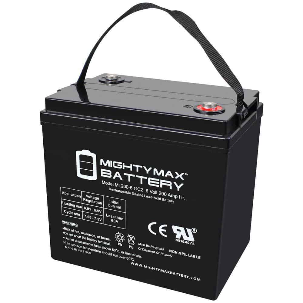 MIGHTY MAX BATTERY MAX3971249 ML200-6GC2 - 6 Volt 200 AH, Internal Thread (INT) Terminal MIGHTY MAX BATTERY MAX3971249 ML200-6GC2 - 6 Volt 200 AH, Internal Thread (INT) Terminal