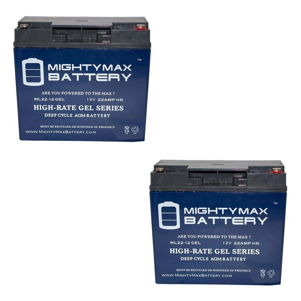 MIGHTY MAX BATTERY ML22-12GELMP2 12-Volt 22 Ah SLA (Sealed Lead Acid) GEL AGM Type Replacement Battery MIGHTY MAX BATTERY ML22-12GELMP2 12-Volt 22 Ah SLA (Sealed Lead Acid) GEL AGM Type Replacement Battery