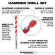 Milwaukee M18 FUEL 18V Lithium-Ion Brushless Cordless Hammer Drill (Tool-Only) W/SHOCKWAVE Carbide Hammer Drill Bit Set (5-Piece)