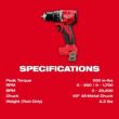 Milwaukee 3602-20 M18 18V Lithium-Ion Brushless Cordless 1/2 in. Compact Hammer Drill/Driver (Tool-Only)