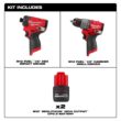 Milwaukee 3453-20-3404-20-48-11-2425-48-11-2425 M12 FUEL 12V Lithium-Ion Brushless Cordless 1/4 in Impact Driver, 1/2 in Hammer Drill