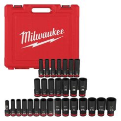 Milwaukee 49-66-7016 SHOCKWAVE 1/2 in. Drive SAE and Metric 6 Point Impact Socket Set (29-Piece)
