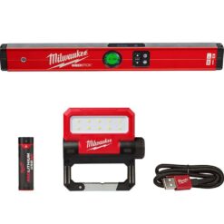 Milwaukee MLDIG24-2114-21 24 in. REDSTICK Digital Box Level with Pin-Point Measurement Technology and 550 Lumens LED Rechargeable Flood Light