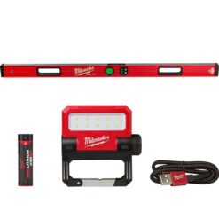 Milwaukee MLDIG48-2114-21 48 in. REDSTICK Digital Box Level with Pin-Point Measurement Technology and 550 Lumens LED Rechargeable Flood Light